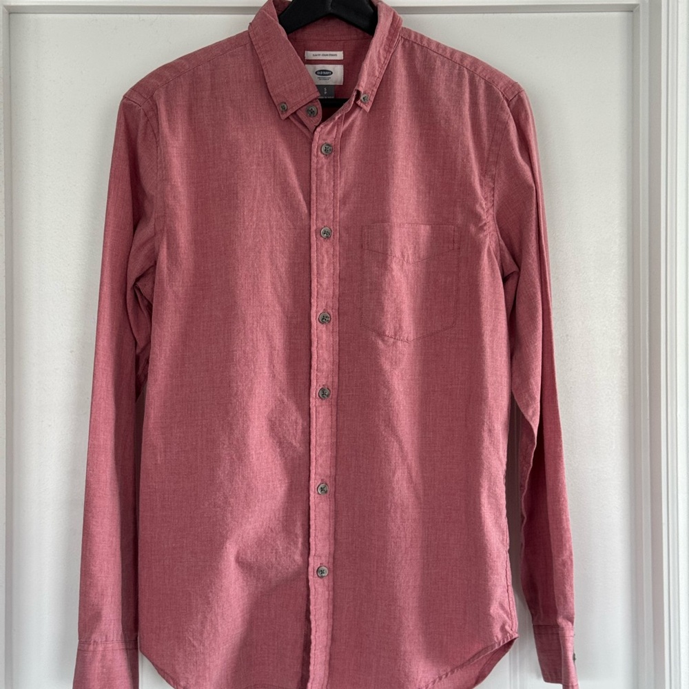 Old Navy Men's Casual Red Button-Down Shirt